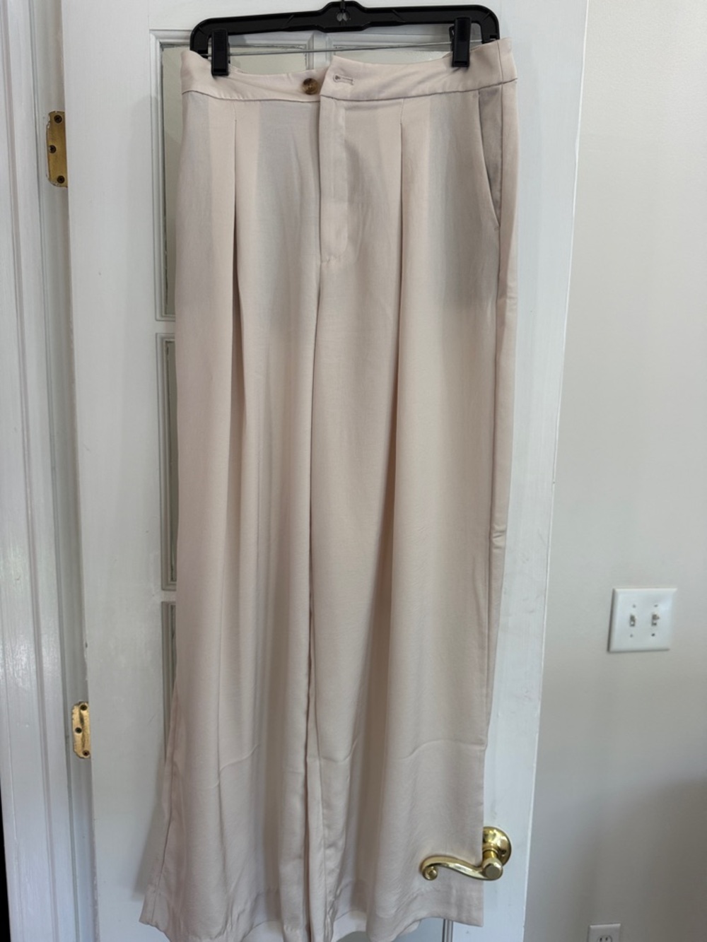Banana Republic Wide Leg Trousers in Light Beige